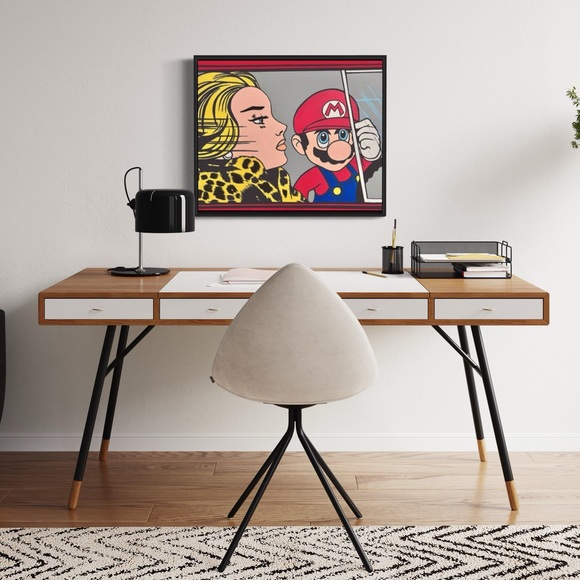 13x18 PRINT POP ART high resolution MARIO BROS “in the car” roy lichtenstein - Picture 4 of 9